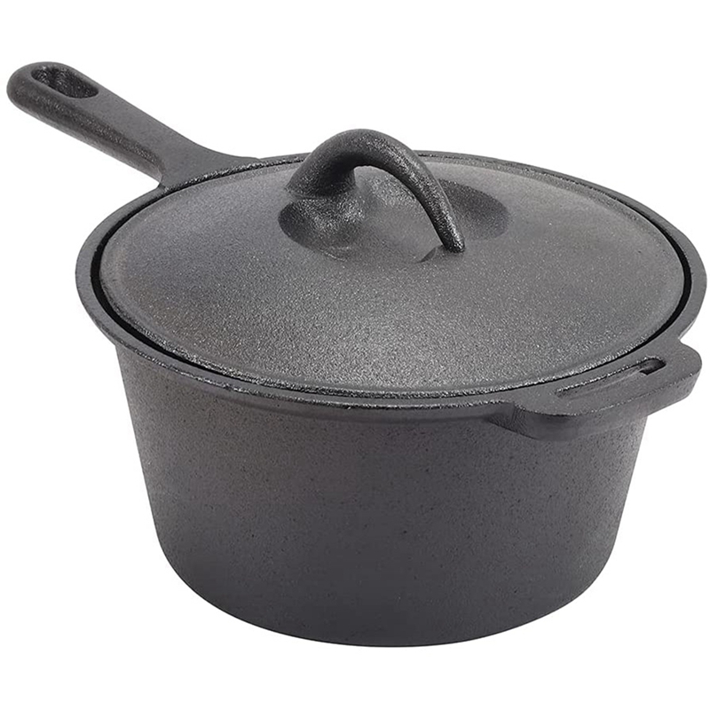 Practical Cast Iron Saucepan, Non-Stick Pan With Lid Cast Iron Deep Pan, Suitable For Induction, Electric And Gas Hobs: Default Title