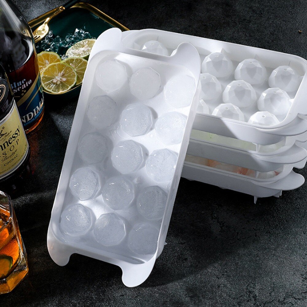 Gran rombo bola de hielo molde PP seguro hielo congelado cubo bola de hielo whisky molde Multi-propósito de hielo bandeja Flexible bandejas de hielo-hielo