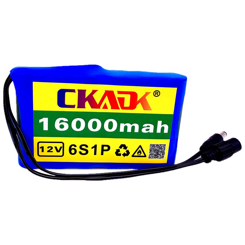 Portable Super 12V 16000mah battery Rechargeable Lithium Ion battery pack capacity DC 12.6v 16Ah CCTV Cam Monito