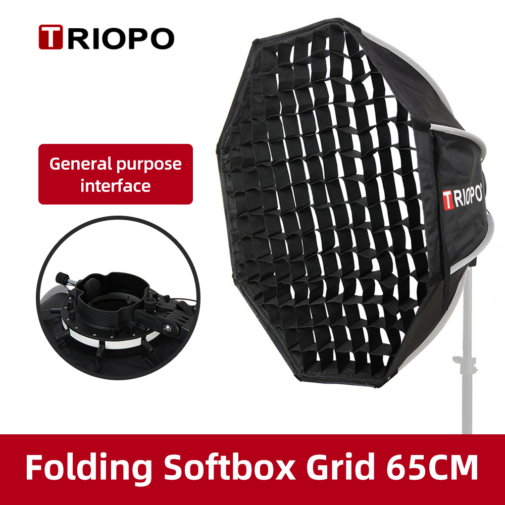 Triopo KX65 65 Cm Speedlite Octagon Umbrella Softbox + Honingraat Outdoor Flash Soft Box Voor Godox V1 Speedlite Softbox