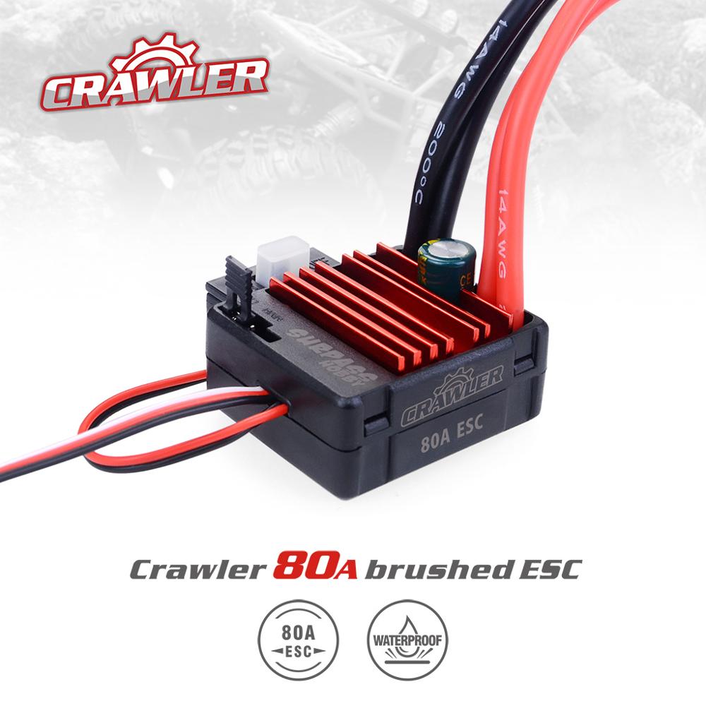 Waterproof 5-Slot 540 550 10T 11T 12T 13T 16T 20T Brushed motor w/ 60A 80A ESC for tamiya Kyosho TRAXXAS WLtoys 1/10 RC Car: 80A ESC