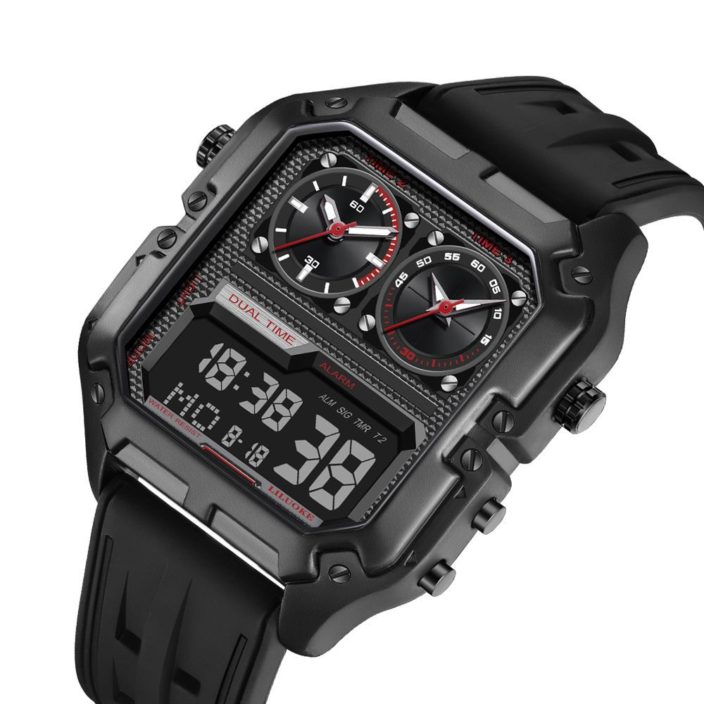 LED digitaal herenhorloge met dubbel display Topmerk luxe multi-sport chronograaf horloge Alarm lichtgevende datum digitaal quartz horloge