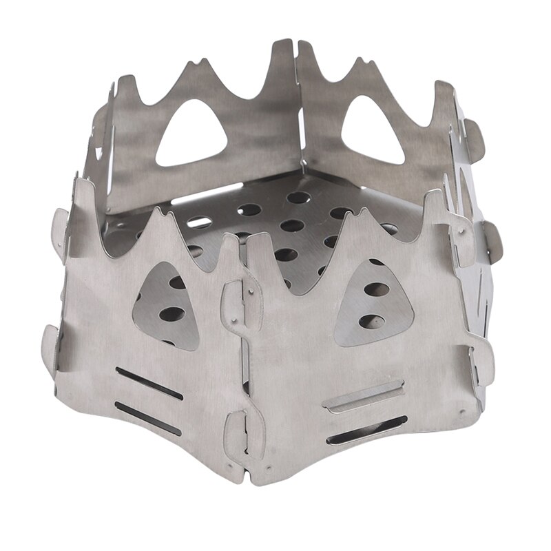 Estufas de leña de Camping ligeras plegables portátiles para exteriores, hornillo hexagonal de madera para acampar, para supervivencia al aire libre, Picnic