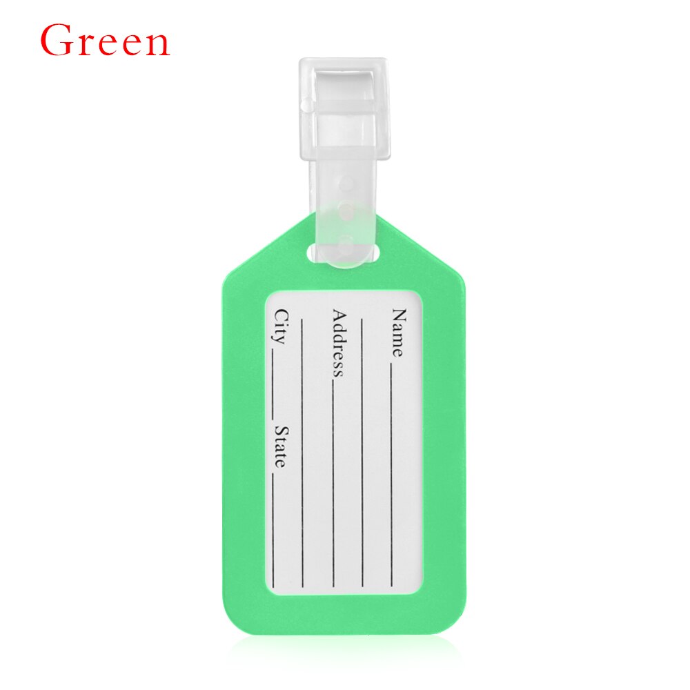 1 Uds. porta Dirección de identificación para maletas de viaje, etiqueta de equipaje de plástico, etiqueta de equipaje, etiqueta portátil, accesorios de viaje para hombres y mujeres: green