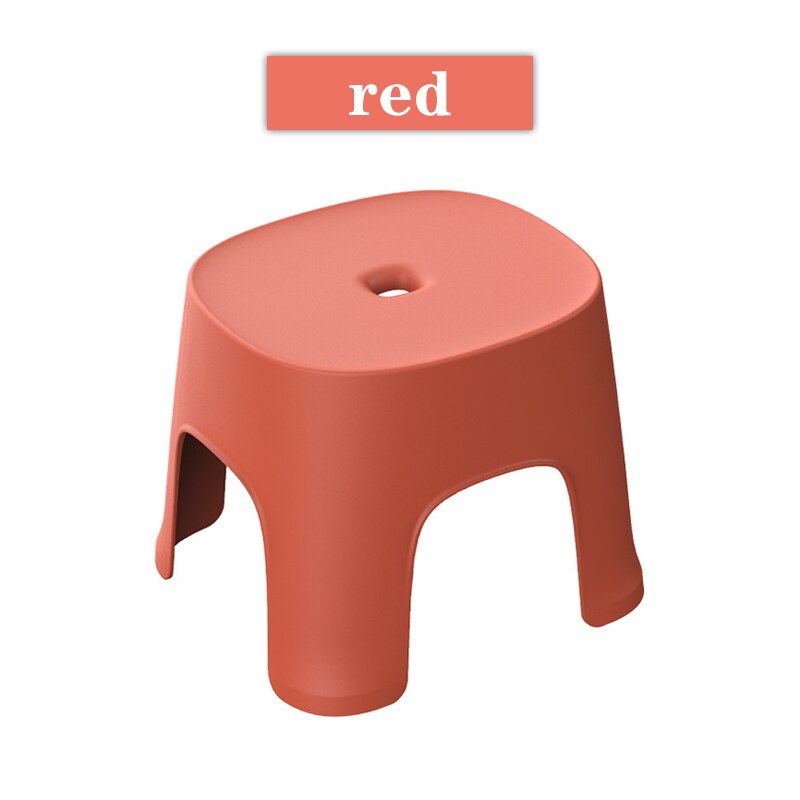 Lille bænk skridsikret sofabord plast enkel skammel voksen fortykkelse børns skammel til sko kort skammel: Rød