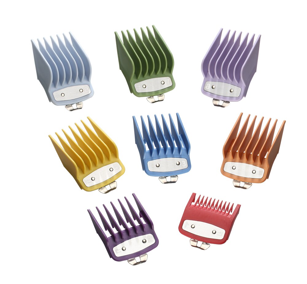 8 sizes of guide comb sets with a box metal combs spare parts hair clipper limited combs metal clip set