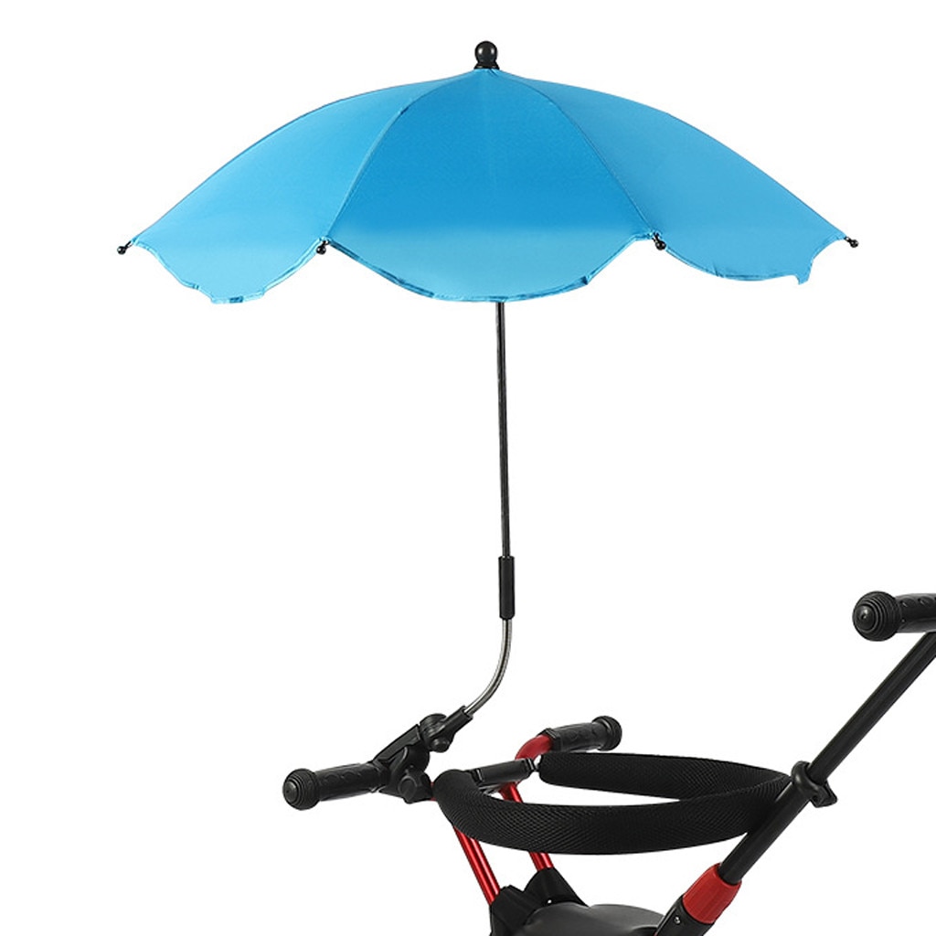 Universele Baby Kinderwagen Paraplu Schaduw Paraplu Uv Zonnescherm Voor Kinderwagen, Kinderwagen Zwarte Coating Vijf Vouw Unbrellas Voor Zon Beschermen