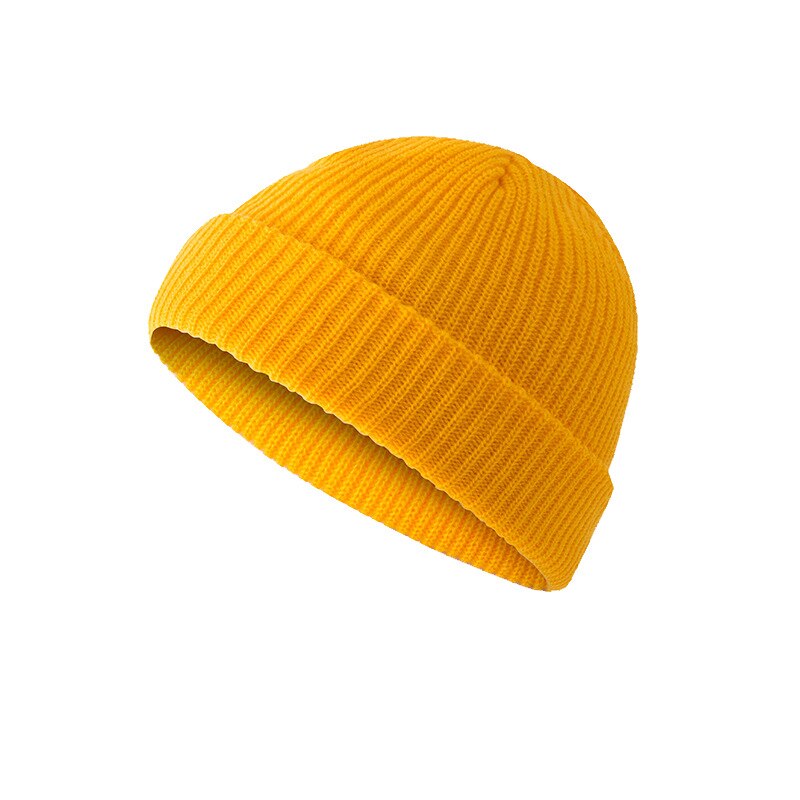 Men's Winter Hat knitted Wool Beanies Men Hip-Hop capTurban Caps Beanies Skullcap Balaclava Hats For women gorros: Yellow