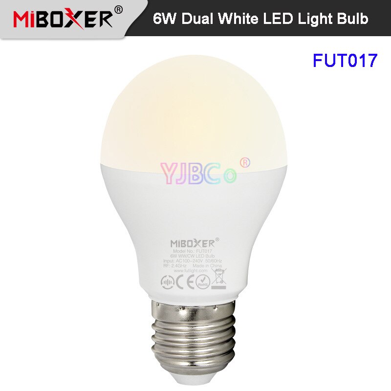 Miboxer E27 6W Dual Wit Led Gloeilamp FUT017 AC110 220V 2.4G Wifi Afstandsbediening Slimme Indoor lamp