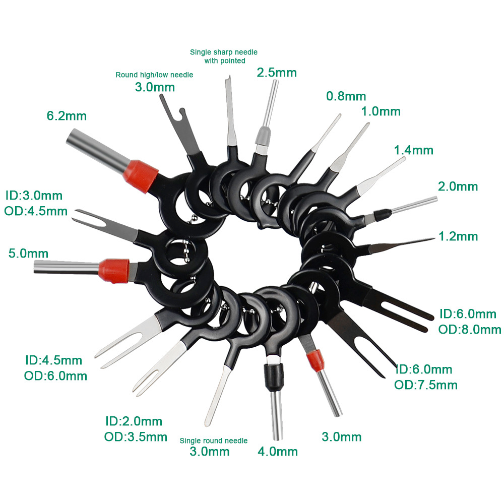 11/18/26Stck Auto Terminal Entfernung Reparatur Werkzeuge Elektrische Verdrahtung crimpen Stecker Stift Auszieher Bausatz Schlüssel Automobil Stecker pullers