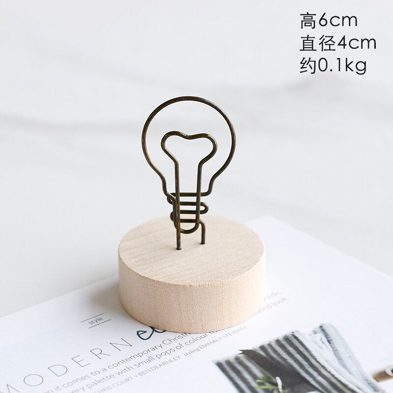 Nordic simple modern wooden note holder home decorations Figurines message photo card holder WJ021935