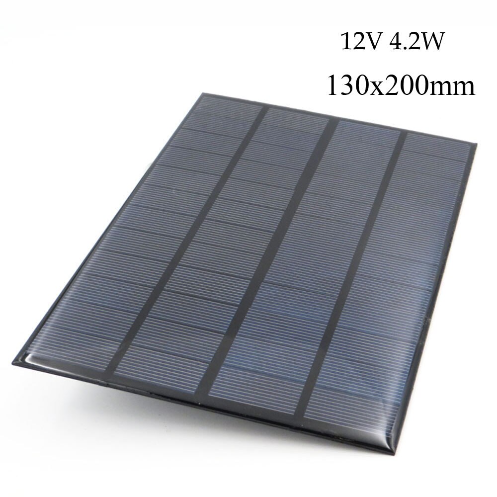 Solcellepanel 12 v volt batteri mobiltelefon opladere 12v dc mini solsæt diy til bærbar bilbus rv ekstern batteriopladning: 4.2w