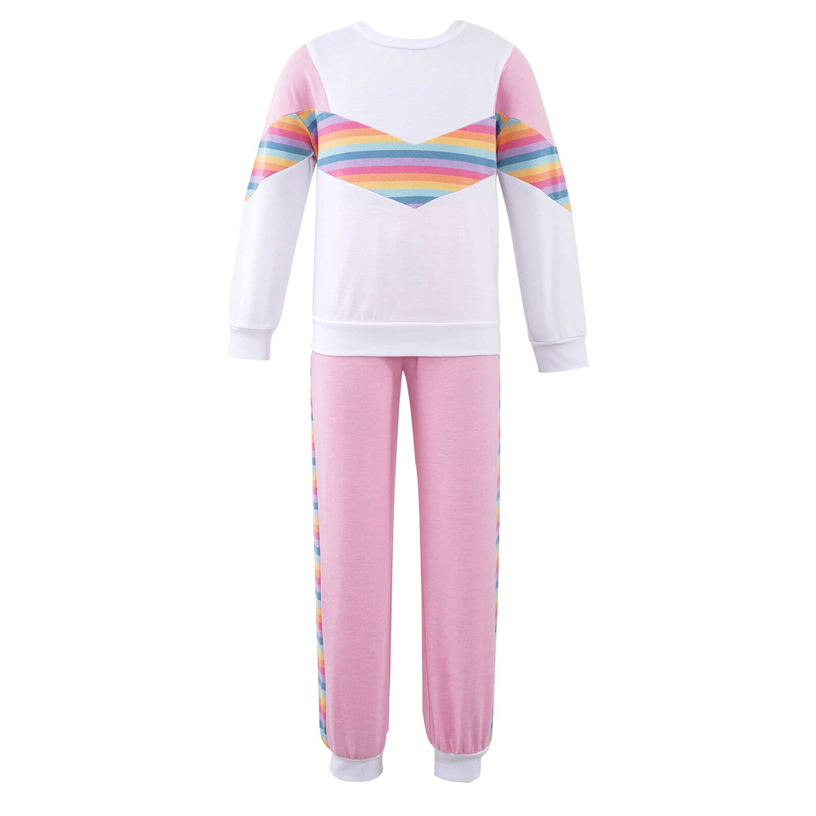 Kids Girls Tracksuit Sport Clothes Children Sports Outfits Casual Long Sleeve Patchwork Style Top with Elastic Waist Long Pants: 8