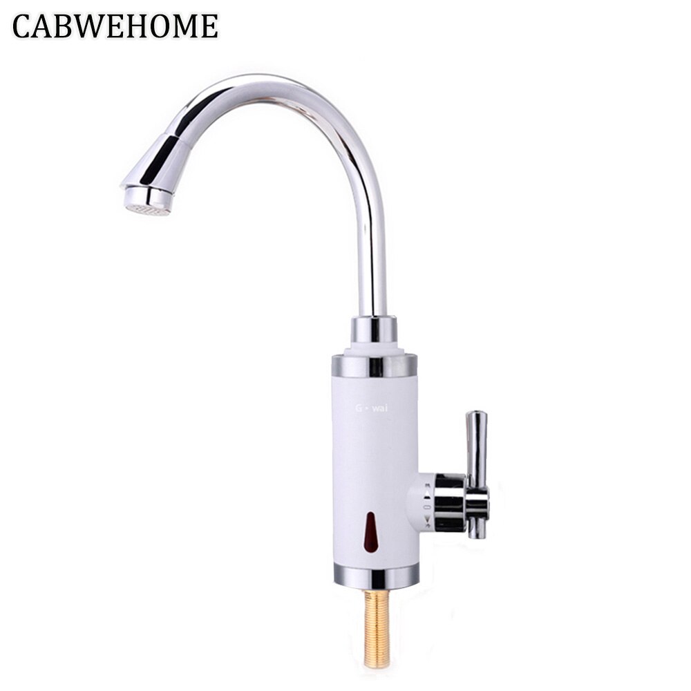 3000w instantânea torneira do chuveiro elétrico com aquecedor de água tankless instantânea pia aquecedor de água da cozinha 220v plugue da ue: white
