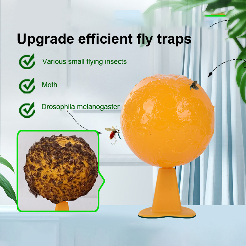 Fruit Fly Traps Flying Insects Trap Ball Fruit Flavor Trap Kitchen Home Sticky Trap For Indoor Outdoor Mosquito Collector