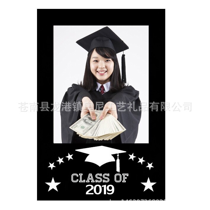 graduation ceremony party photos props paper beard paper frame Funny photo props graduation photo frame: 1pcs Photo frame
