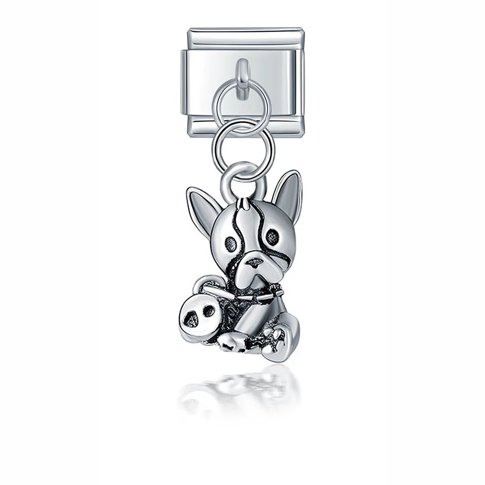Hapiship Neue Original Gänseblümchen Hund Kuh Elefant Pfau Italienische Verknüpfungen Charme passen 9mm Armbinde Edelstahl Schmuck Machen DJ281: gold-farbe