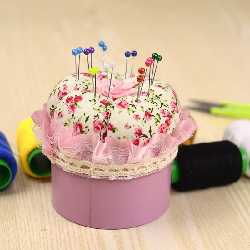 Needle Pin Cushion with Storage Case Pumpkin Pincushions Needlework Sewing Box for DIY Needle Thread Organizer Sewing Supplies