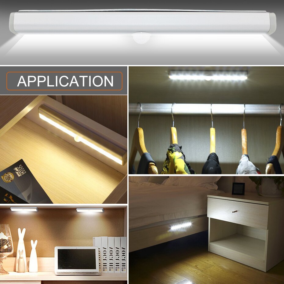 Led Kast Licht Draadloze Onder Kast Verlichting PIR Motion Sensor DC3V-6V Batterij Operated Universele Garderobe Licht Keuken Lamp