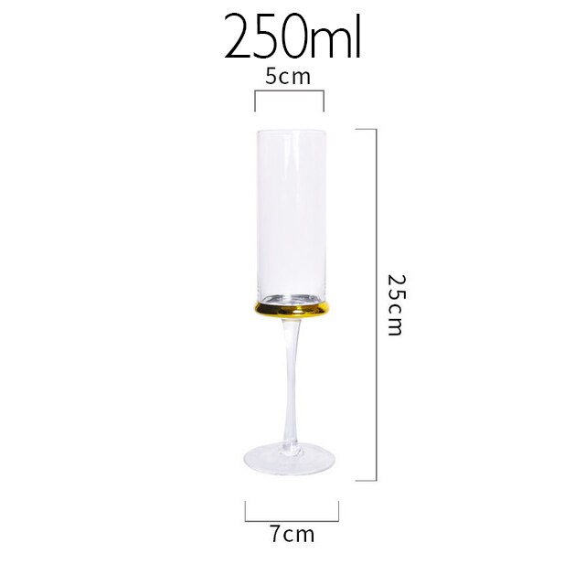 Copa de vino tinto de lujo nórdico, oro galvanizado, copa de champán, Bar, en Hotel, vasos de agua, Copas de Goblets: Clear 250ml