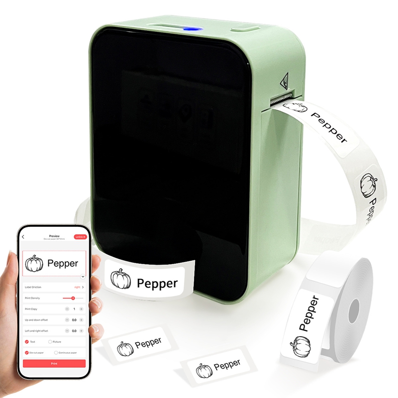 P15 Portable Wireless Bluetooth Thermal Printer Mini Label Printer Inkless Adhesive Printing Machine Sticker Labeling Machin