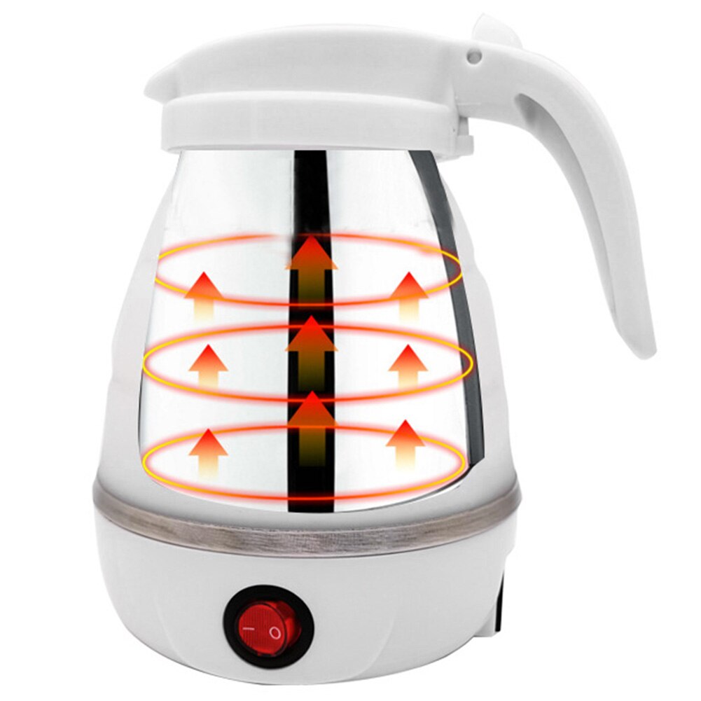 Hervidor de agua eléctrico plegable, tetera de silicona portátil de 600W para viaje, uso doméstico, accesorios de cocina