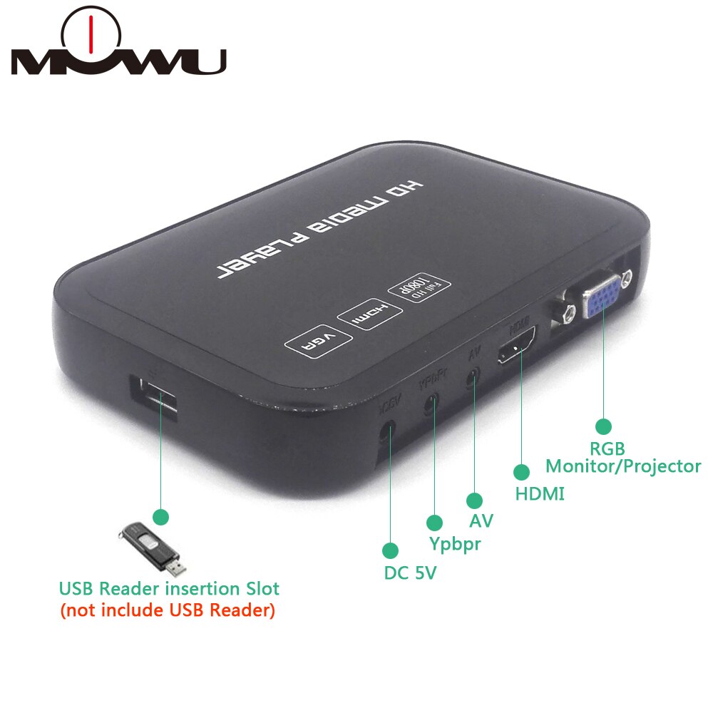 1080p Full HD HDMI Media Player H.264 MKV HDD HDMI Media Player Center USB OTG SD AV TV AVI RMVB RM