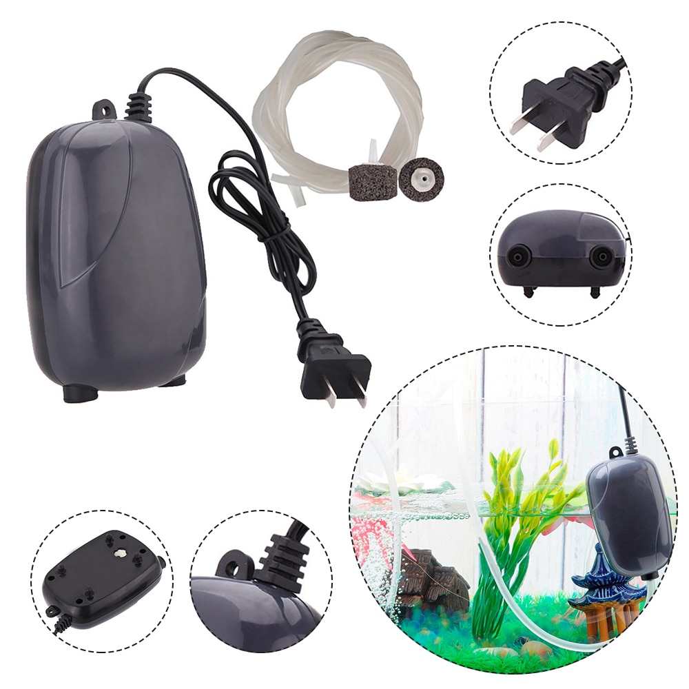Aquarium Air Pump 220v 3w Single Double Outlet Fish Tank Mini Air Compressor Oxygen Pump Aquarium Accessories For Fish Tank