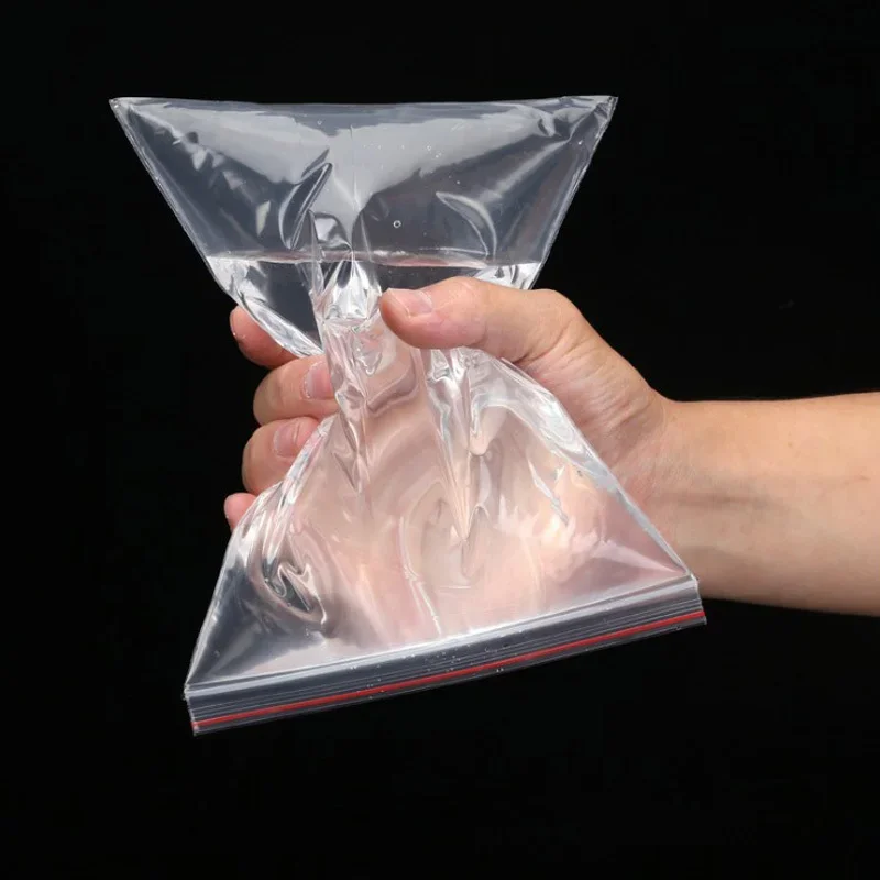 200/100 Uds. Bolsas gruesas selladas con cremallera, bolsa de almacenamiento de plástico transparente para joyería pequeña, embalaje de alimentos, bolsa de sellado con cremalleras resellables