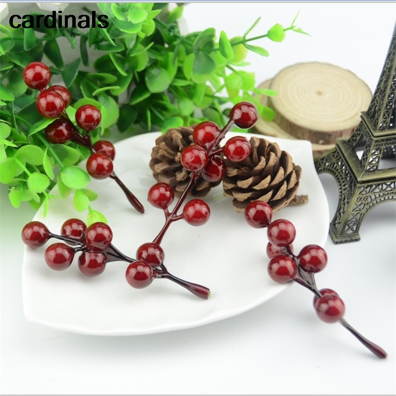 15pcs mini Artificial Fruit Foam Berries Flower Red Cherry For Wedding Decoration Simulation Pomegranate DIY Christmas Crafts