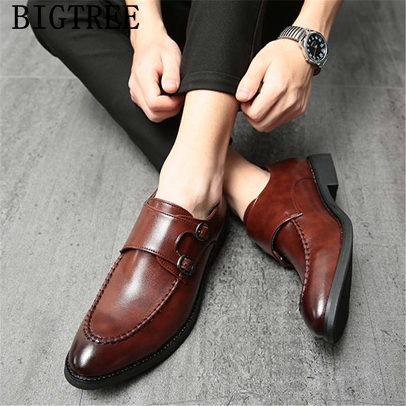 Zapatos con doble correa de monje, zapatos clásicos de lujo para hombre, zapatos formales de talla grande 46, vestido marrón, zapatos italianos de vestir para hombre, zapatos de cuero
