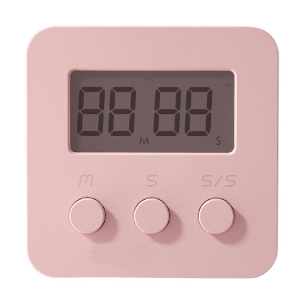 LCD Mini Kitchen Timer Cooking Alarm Clock Digital Timer Built-in Speaker Sleep Shower Study Stopwatch Count Kitchen Gadget Tool: Pink
