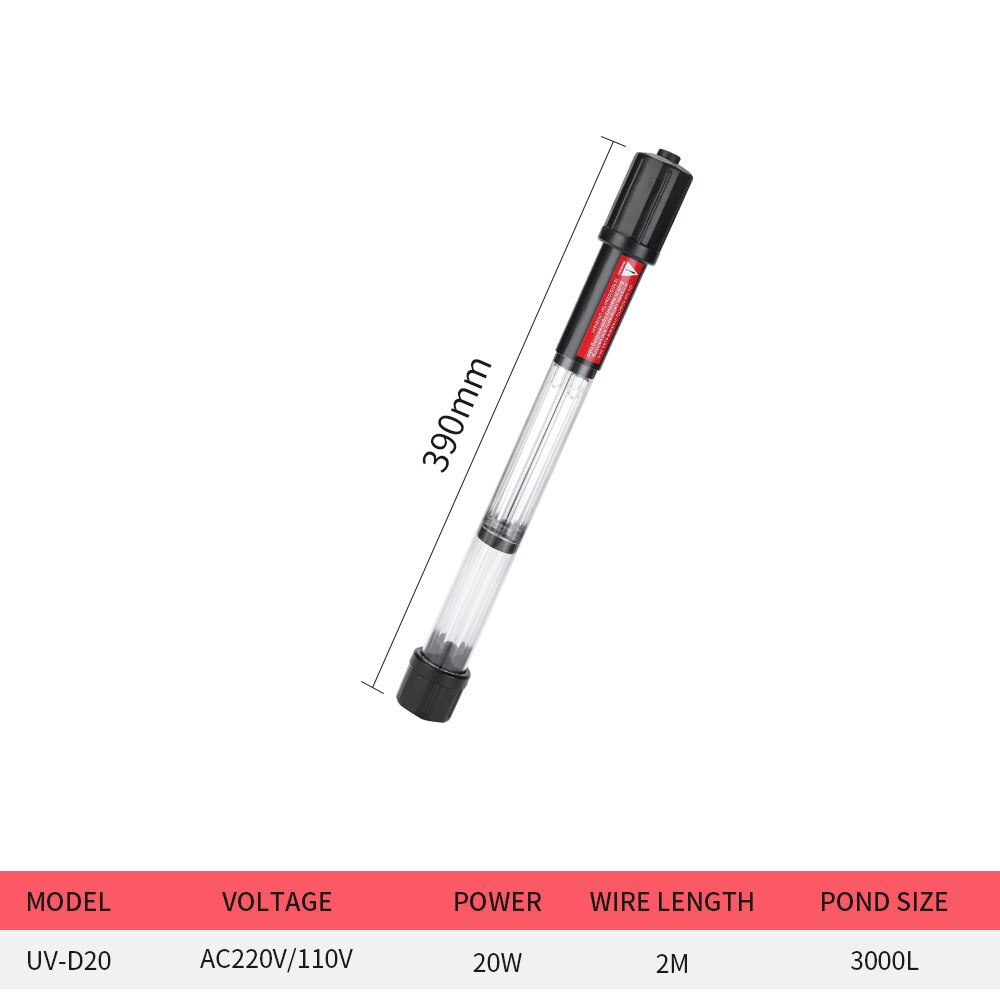 UV-D20/30/40/60 Fish Pond Aquarium Handheld Portable UV Disinfection Lamp: UV-D20 / AU Plug