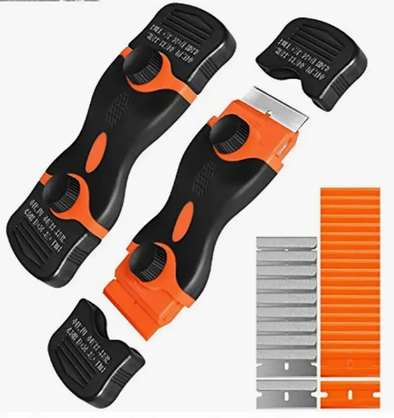 Raspador de cuchilla de afeitar de plástico y metal, limpiador de vidrios de ventanas, herramienta removedora de película de vinilo y adhesivo para coche y hogar: Default Title