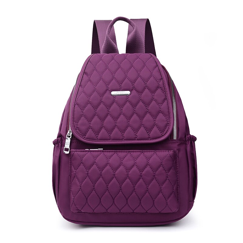 Vento Marea Travel Women Backpack School Bag For Teenage Girl Waterproof Nylon Shoulder Bag Multi Pocket Black Rucksack: PURPLE BACKPACK
