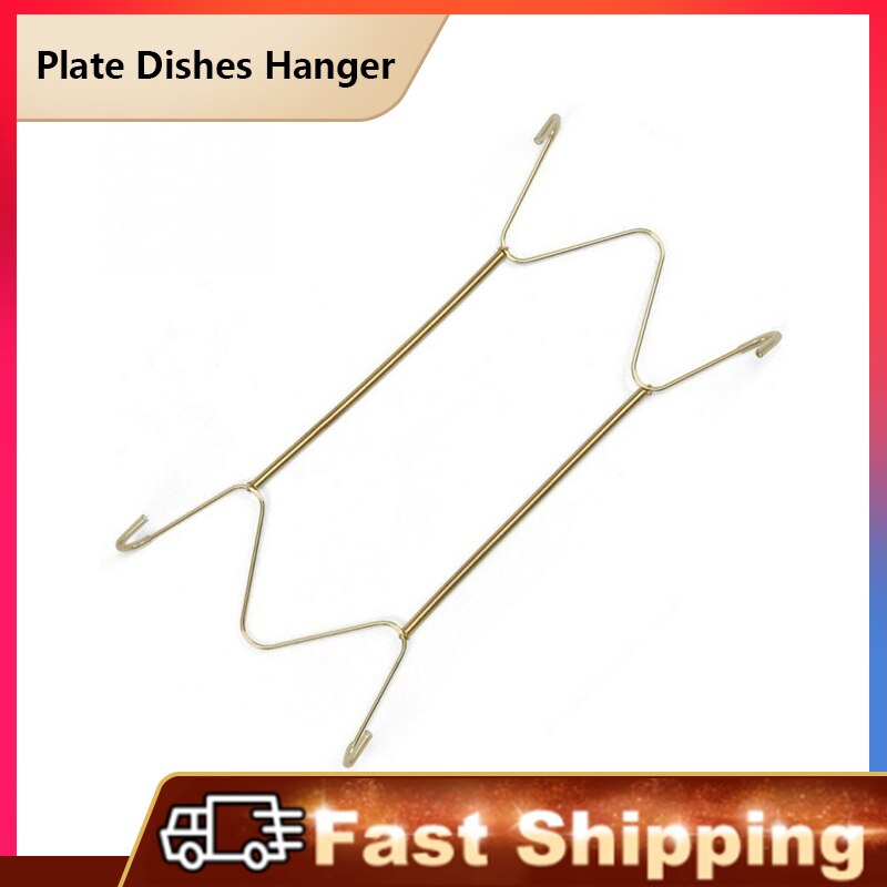 Plate Dishes Stainless Steel Hanger Spring Plates Holder Hook Wall Mount Adapter Home Decoration shelf kitchen props