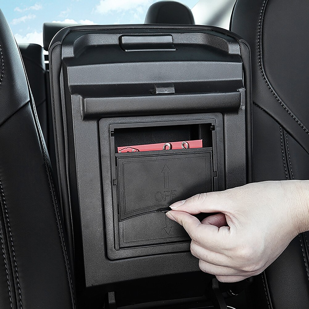 Video's over Wat is Eén-Touch Verborgen Opbergdoos Ontworpen voor Tesla Model 3/Y Middenconsole Organizer Armsteun Eén-Touch Armsteun Verborgen Opbergdoos