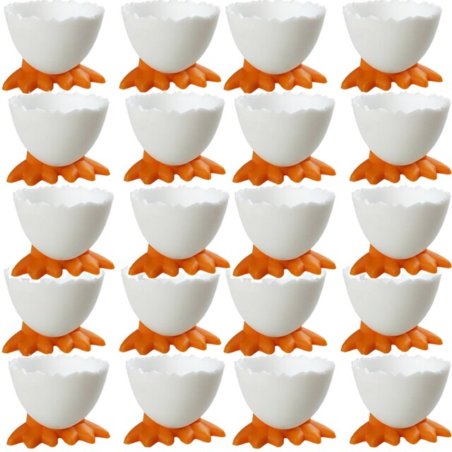 Egg Holder Cute Egg Cup Holder Egg Opener Separator Kitchen Tools Accessories Kitchen Supplies Boiled Eggs Container: 20 Egg Cups Holder