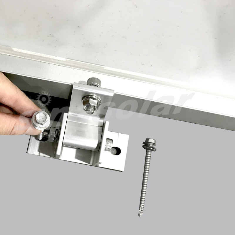 Well Adjustable Metal Solar Panel Aluminum Rail Wall Mounting Bracket For Outdoor