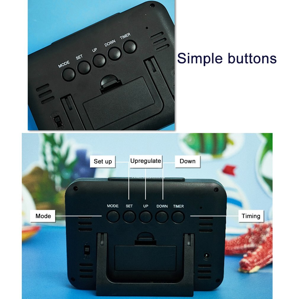 Universe print shell Color Screen Children's Electronic Clock Alarm Clock LCD Electronic Clock For Children