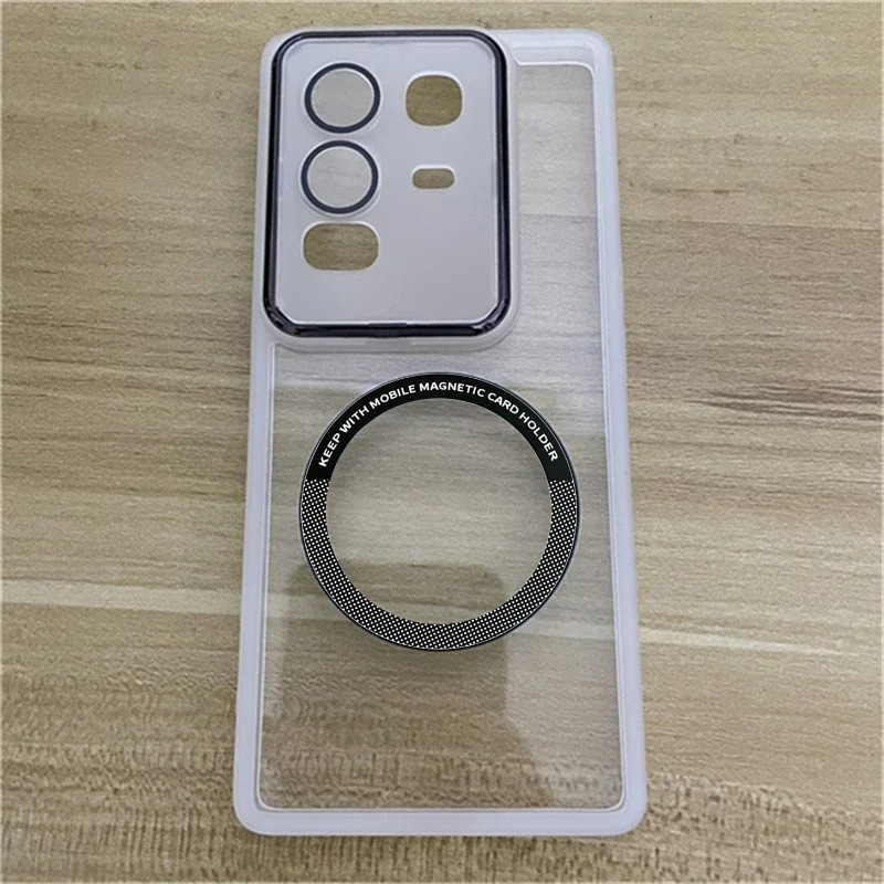 Transparent MagSafe Magnetic Case For Infinix Note 50 Pro Plus 50S 50X 40 Pro Plus 4G 5G Lens Camera Protect TPU Silicone Cover: WHITE / Infinix Note 50 4G