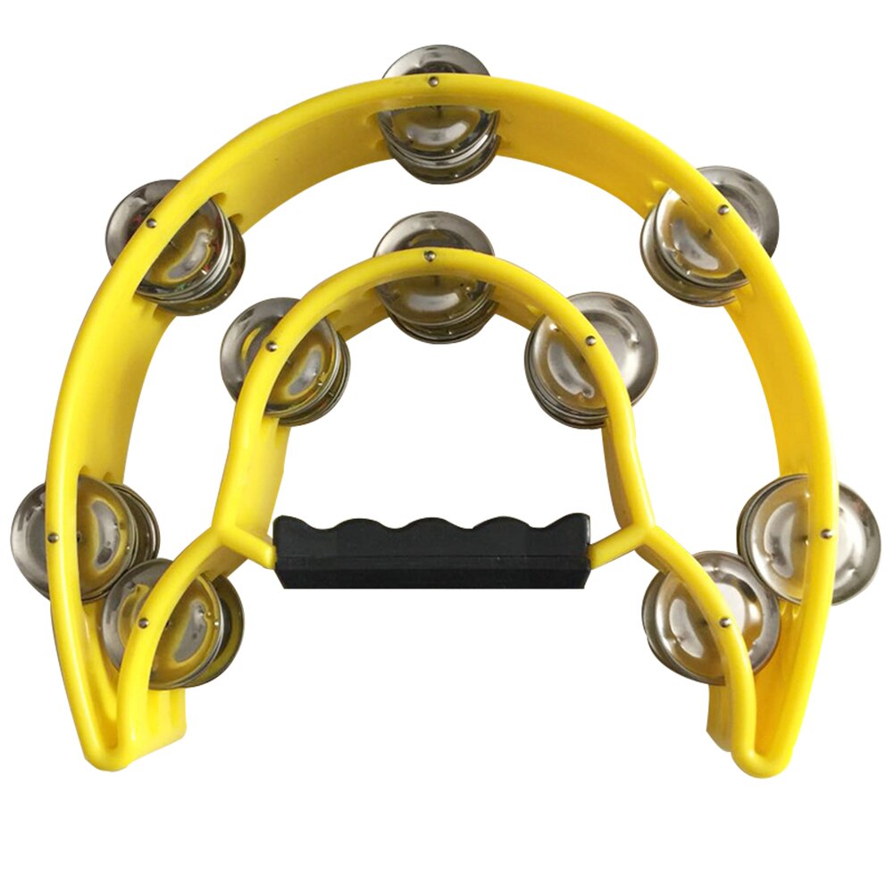 Tambourine Percussion Musical Instruments Hand Bell Double Rows Party Tambourine SEC88: Yellow