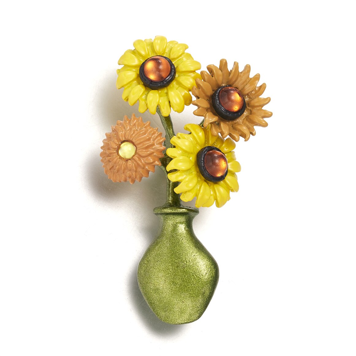 Rinhoo-broche de esmalte de plantas y flores, broche Retro de hoja de arce, Margarita, tulipán, cesta de flores, campana, orquídea, rosa, alfileres para solapa, joyería de boda: 5