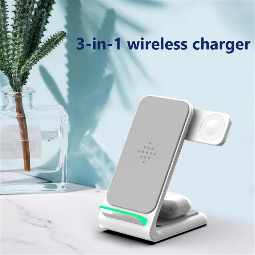 15W Qi Wireless Charging Stand Voor Iphone 12 Pro Quick Charger Draadloze Oplader Dock Station Voor Apple Horloge Airpods pro