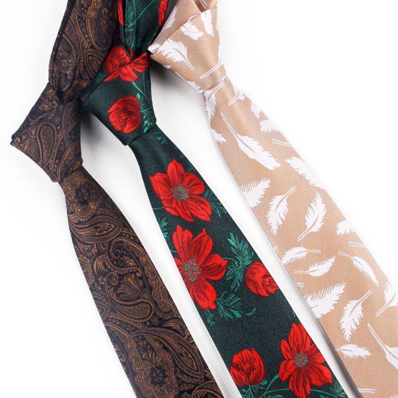 Cravate en Polyester pour hommes, belle cravate Jacquard fleur flèche coratas Para Hombre loisirs d'affaires de ,