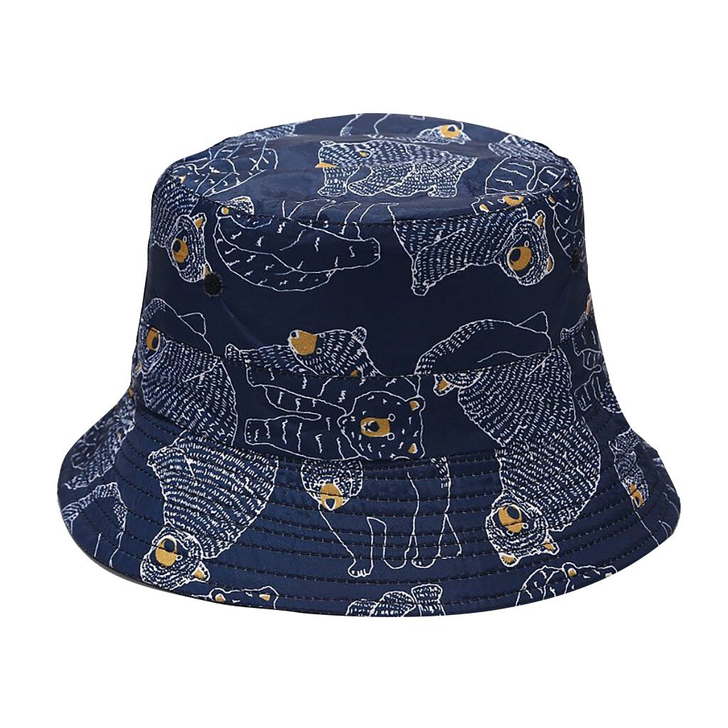 Moderne Unisex Print Emmer Hoed Wandelen Klimmen Hoed Twee Kanten Mannen Vrouwen Opvouwbare Animal Print Visser Hoed Emmer Cap # p30: B