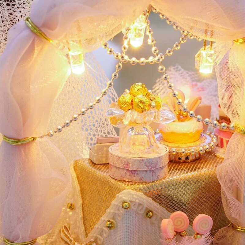 Poppenhuis Miniatuur Met Meubels, Diy Houten Huis Kit Plus Stofdicht, 1:25 Tiny House Building Kit, liefde Is Eeuwig