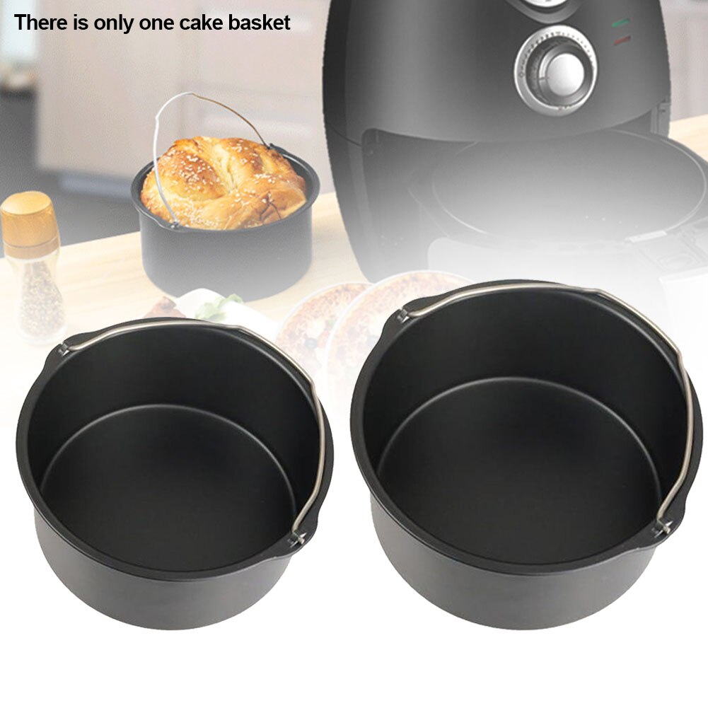 Air fryer non-stick tårta fat fat bakugn pan bricka frityrkorg tårta fat kökstillbehör 6/7/8 tum
