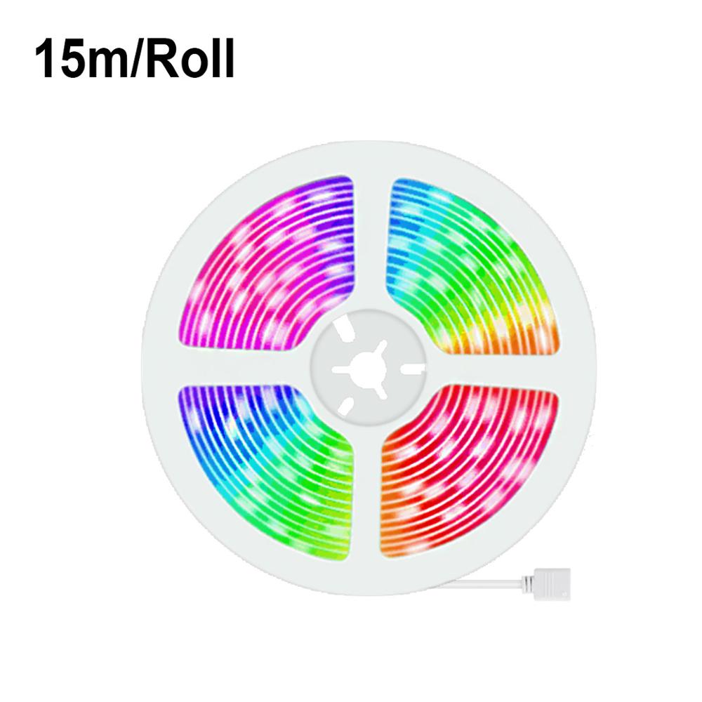 Smart led neonskylt neonljus tuya wifi led lampa luces neon smart livremsdekoration för rum hem 5m 10m 15m fungerar alexa: Endast ledad remsa 15m