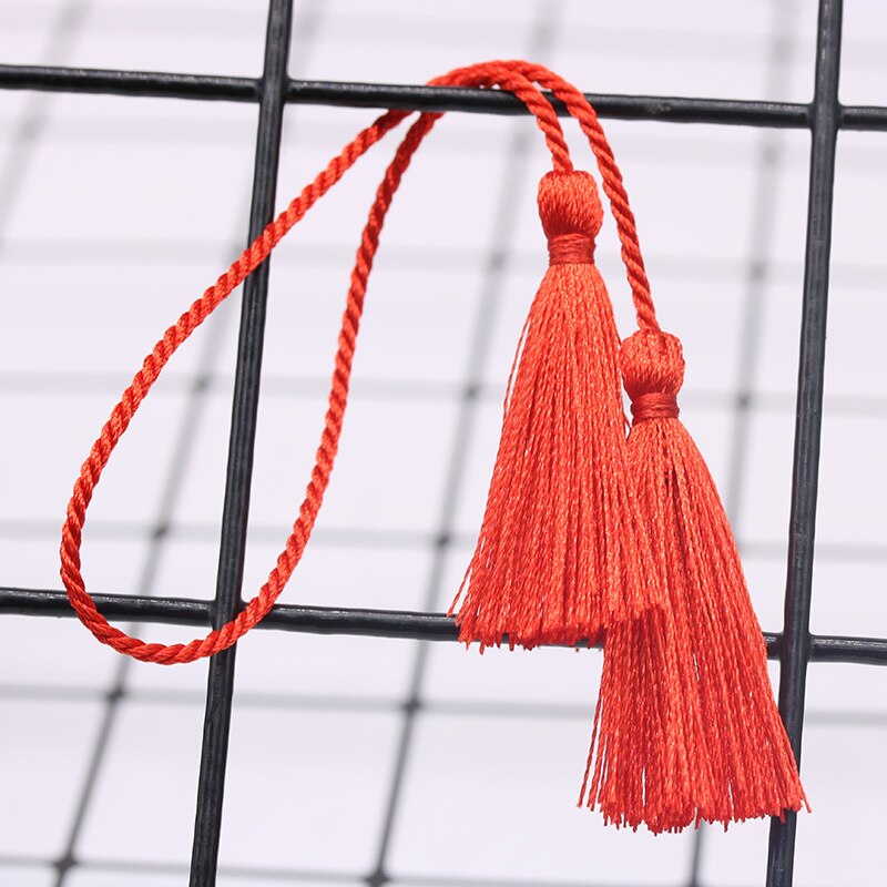 Cuerda larga de doble extremo con flecos para decoración, cinta de cordón de seda con flecos para manualidades, joyería, prendas de vestir, 5 uds.: Red Tassls